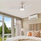 Merra 52 In  Modern Led Brushed Nickel Ceiling Fan W  Remote Control And Timer