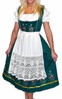 M 36 Green German Dirndl Embroidered Dress Long Oktoberfest Renaissance   3pcs