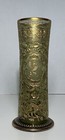 Antique Bohemian Engraved Animals Glass Vase 19th Century Renaissance Revival