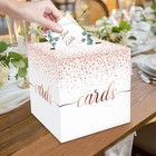 1 Pack White And Rose Gold Card Box For Party 8 7  White Gift Card Box Money    