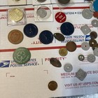 220 Piece Lot  Coins Exonumia Trade Tokens Wooden Nickels And More Unsearched