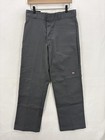 Dickies Twill Work Pants Mens 32x32 Gray Loose Fit Straight Leg Double Knee Nwt