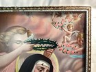 Antique Mexican Retablo Religious Lithograph On Tin Saint Rita Of Cascia