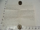 Vintage Paper From Dr  Parsons Estate  1868 Great Falls Letter