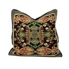 Set Of 2 Tache Elegant Black Ornate Paisley Woven Tapestry Throw Pillow Cover
