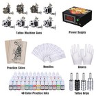 Complete Tattoo Kit 8 Machine Gun 40 Color Ink Power Supply Grip Tip Needle Box