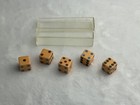 5 Vintage 5 8    Butterscotch Bakelite Tri-colored Pip Dice Red Blue Black   Case