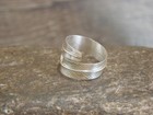 Native American Sterling Silver Adjustable Feather Ring Signed Davis