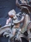 Pair 19th Century French Chenets Cherubs Rococo 16 5 x14x21 Nice Patina Andirons