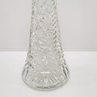 Vintage Clear Glass Textured Round Cylinder Display Floral Vase 