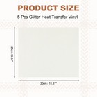 5 Pcs Heat Transfer Vinyl  12  X 10  Glitter Htv Iron On Vinyl  White