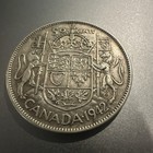 1942 Canada 50 Cents Silver Coin King George Vi Canadian Half Dollar - Vintage 