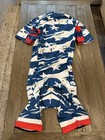 Mens Cycling Skinsuit Speedsuit Blue Flag  Large