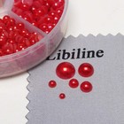 1 Box 1170pcs Red Mix Sizes Round 3 4 5 6 8 10mm Flat Back Beads Half Pearl Scra