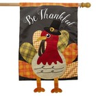Briarwood Lane Colorful Turkey Thanksgiving Applique Burlap House Flag 28x40