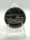 1 Troy Oz   999 Fine Silver Round Coin   Wagon Trail  gold Panning Pioneer  