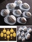 Your Choice - Fg Flexible Silicone Push Molds Of Round Oval Sun Moon Doll Face  