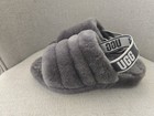 Ugg Fluff Yeah Gray Shearling Sheepskin Fur Slide Slipper Sandals Women s 7