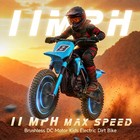 Kids Motorcycle Electric Dirt Bike 24v Bldc 350w Motor 11mph Speed 12  Air Tires