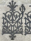 Vintage Architectural Salvage Cast Iron Wall Railing Grill Panel Pair 24x15   