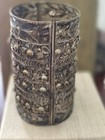 Late 19th To Early 20th C  Yemeni Silver Wire Work Filigree Cuff Bracelet