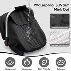 Waterproof Baby Car Seat Cover Plush Lining Winter Infant Canopy Black