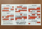 1987 San Francisco Giants Pocket Schedule - Unfolded Bud Light Version