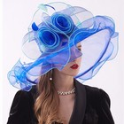 Kentucky Derby Organza Sun Hat Cocktail Tea Party Flowers Hats For Women Ladies
