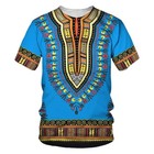 Mens Short Sleeve Shortline African Dashiki Dress Shirt Ethnic Totem Print Tops