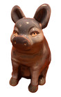 Vtg Mann Blue Ceramic Pig Large Figurine Mid Century Japan Grumpy Hog 10 