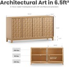 Fluted Sideboard Buffet Cabinet W  Storage 59  Wood Buffet Table W  4 Doors