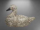 Vintage antique Hand Carved Wooden Duck Decoy With Brass Tack Eyes