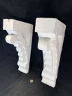 Beautiful Antique Solid Wood Corbels Chippy White Matching Pair 16 X 8 Heavy