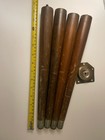 Mid Century Tapered Round Table Legs With Metal Mounting Plates Set Of 4-each