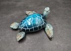 Blue Sea Turtle Figurine Painted Resin  1 Turtle Approx  5  Inches Long 