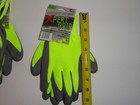 5 Pair Gloves Safety Work Hi Vis Yellow Foam Rubber Coating One Size Non-slip