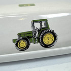 Vintage Gibson John Deere Ceramic Tractor Farm Covered 2 Piece Butter Dish
