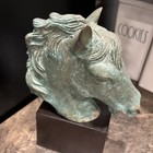 Vintage Heavy Brass Horse Head Paperweight Bookend Dark Academia Decor
