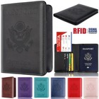 Passport Holder Slim Leather Travel Rfid Blocking Wallet Id Card Case Cover Us