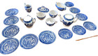 Original Owner  Vintage Blue Willow Porcelain Child Doll 20-piece Tea Set Japan