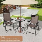 Goplus Patio Bistro Set 3-piece Patio Dining Furniture Set Round Tempered Glass