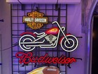 Budweiser Harley-davidson Motorcycle Led Beer Bar Sign Man Cave Light