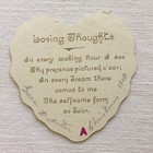 Cat Kitten Pink Roses Heart Loving Thoughts Poem 1908 Victorian Die Cut