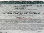 1924 United States Of Mexico Class A Debt Receipt Guaranty Trust Co  Ny