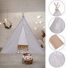 Large Kids Teepee Indoor Play Tent Cotton Canvas Children Indian Tipi Playhouse