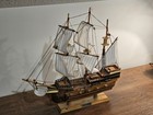 Vintage Mayflower Wooden Model Ship Replica Nautical Decor