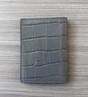 New Coach Crocodile Embossed Leather Passport Case Travel Wallet Cw445 Charcoal