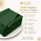 Cloth Table Napkins Linens 20 X 20 - Easy Care 100  Spun Poly - Green