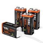 Ebl Usb 9v Li-ion Rechargeable Batteries 5400mwh 9 Volt Lithium Battery Pack Lot