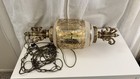 Vintage Hollywood Regency Mid-century Modern Swag Lamp Bronze Clear